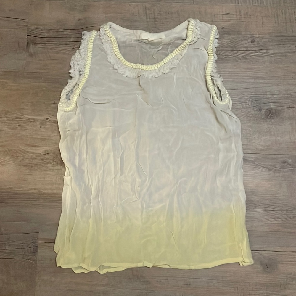 Ombré Cream yellow sleeveless blouse
